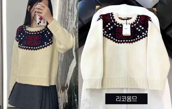 CEL*NE 우먼 폴로 라운드 브이넥 니트 스웨터 (1:1 HIGH PREMIUM)