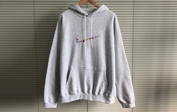 N*KE 플라워 자수 스우시 오버사이즈 후드티셔츠 (3color)