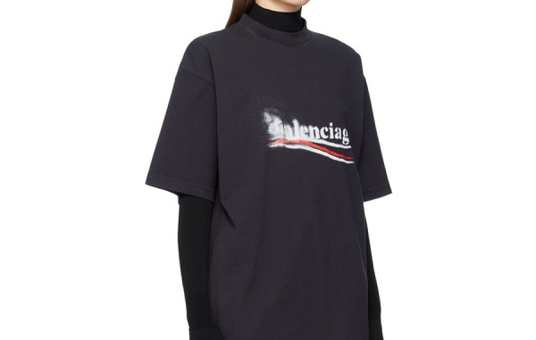 발렌시A가 폴리티컬 스텐실 티셔츠