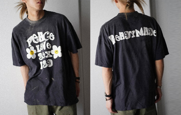 남녀공용 READYMAD* PEACE LOVE 반팔 티셔츠 (HIGH QUALITY)
