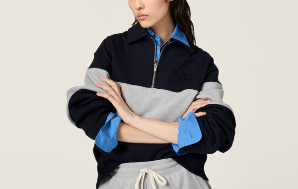 미*미* 스트라이프 트레피 하프집업 스웨트셔츠 (PREMIUM)