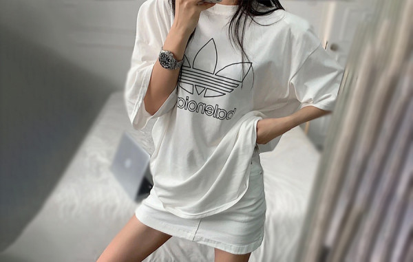 발렌시A가 X 아D다스 오버사이즈 반팔 티셔츠 (PREMIUM)