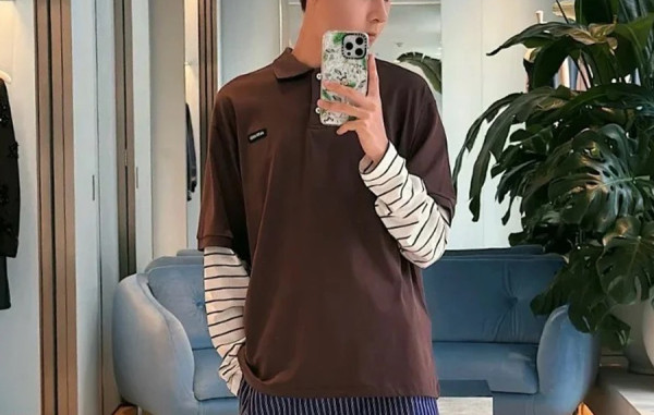 남녀공용 미*미* 스트라이프 레이어드 롱슬리브 티셔츠 (PREMIUM)