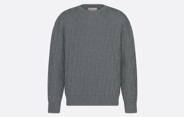 D올 오블리크 자카드 니트 스웨터 (PREMIUM)