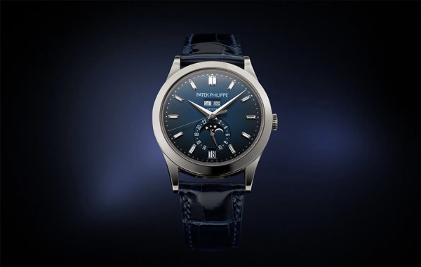 파*필립 컴플리케이션 애뉴얼 캘린더 문페이즈 청판 다이아인덱스 가죽스트랩 38.5mm 1:1 최상급 (싱크 97.6%)