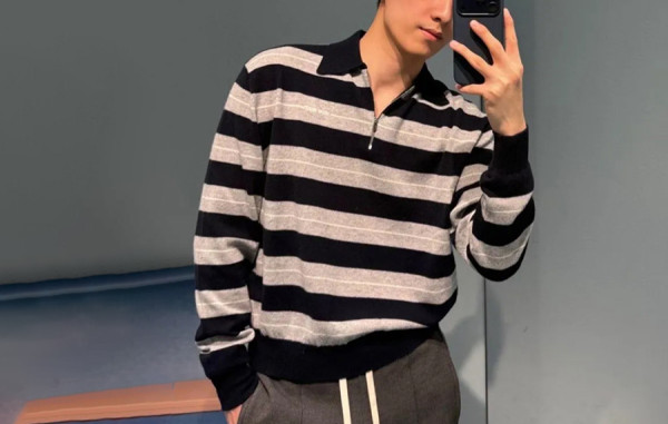 남녀공용 미*미* 빈티지 스트라이프 폴로 반집업 셔츠 (PREMIUM)