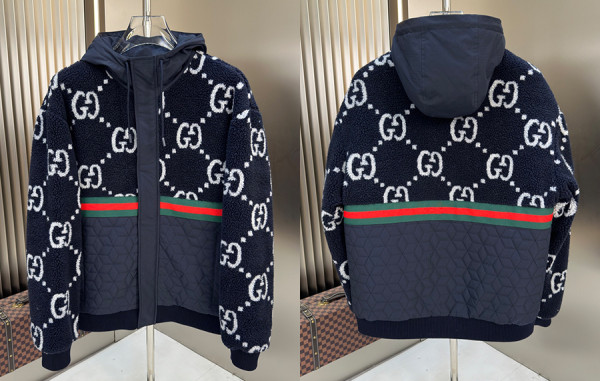 9찌 GG 자카드 플리스 후드 자켓 (PREMIUM)