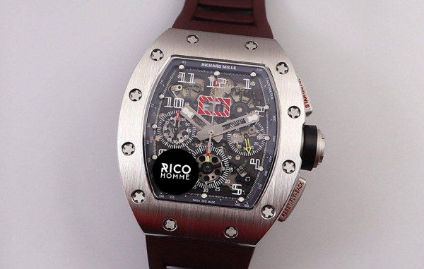 리차*밀 RM11-FM 펠리페 마사 크로노그래프 티타늄 브라운 러버밴드 40mm×50mm 1:1 최상급 (싱크 98.9%)