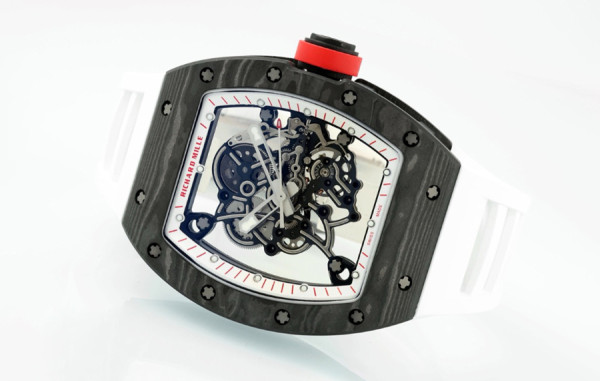 리차*밀 RM055 부바왓슨 NTPT 카본(재팬 에디션) 화이트 러버밴드 42.7mm×50mm 1:1 최상급 (싱크 99.8%)