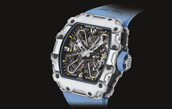 리차*밀 RM35-03 라파엘 나달 TPT 카본(화이트&블루) 블루 러버밴드 43mm×50mm 1:1 최상급 (싱크 98.9%)