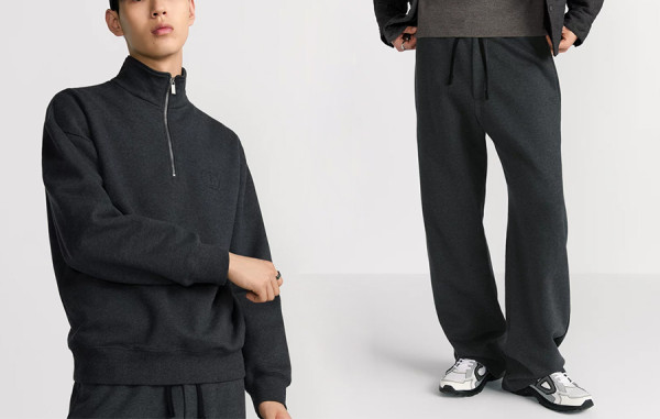 D올 CD Icon 디보싱 하프 지퍼 스웨트셔츠 & 팬츠 (PREMIUM)